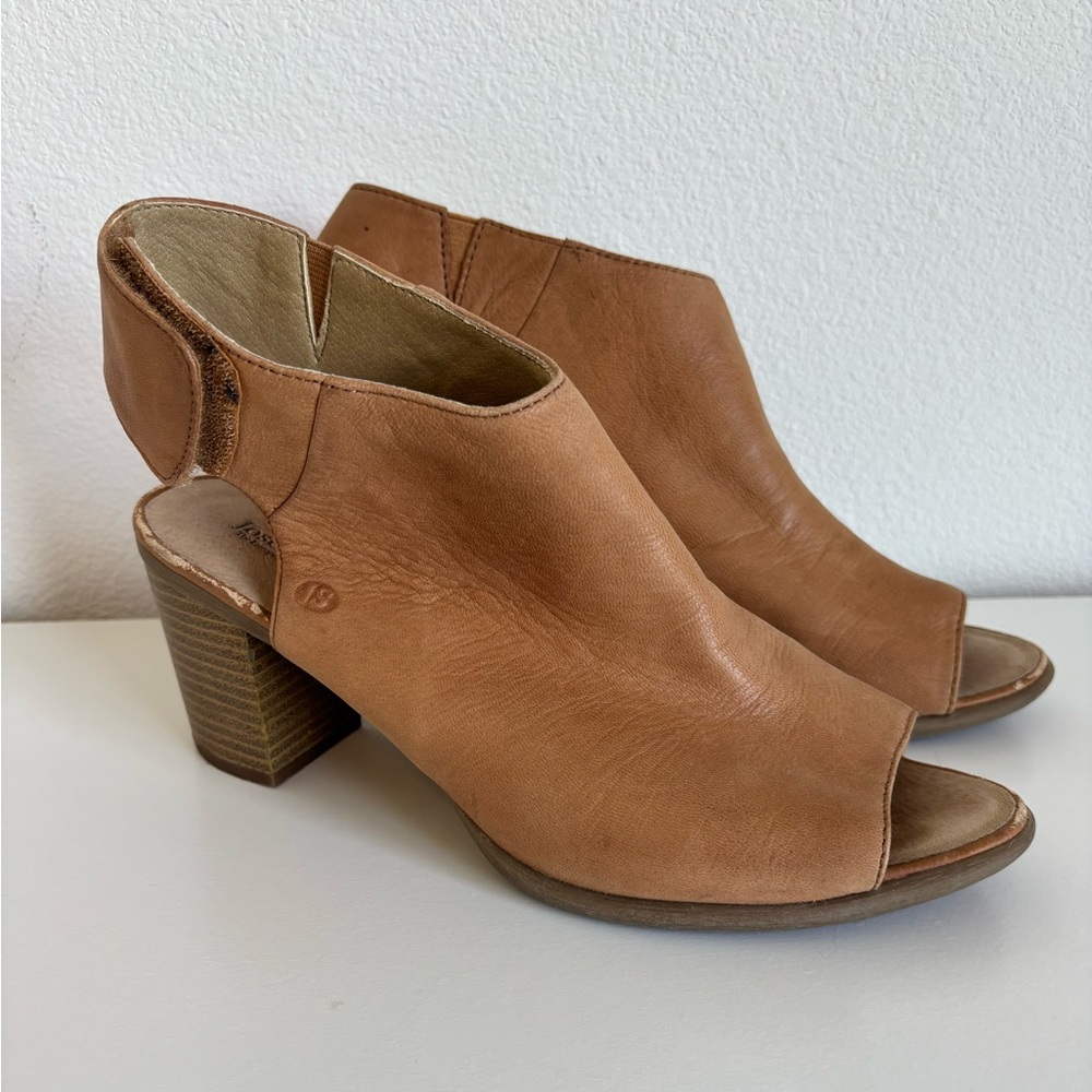 Josef Seibel Tan European Peep Toe Shoes